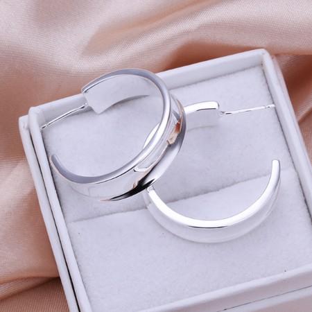 Classic White Gold Plated Hoop Earrings, Earring, ALILY , ALILY   jewelryjewelry deals, swarovski crystal jewelry, groupon jewelry,, jewelry for mom, 