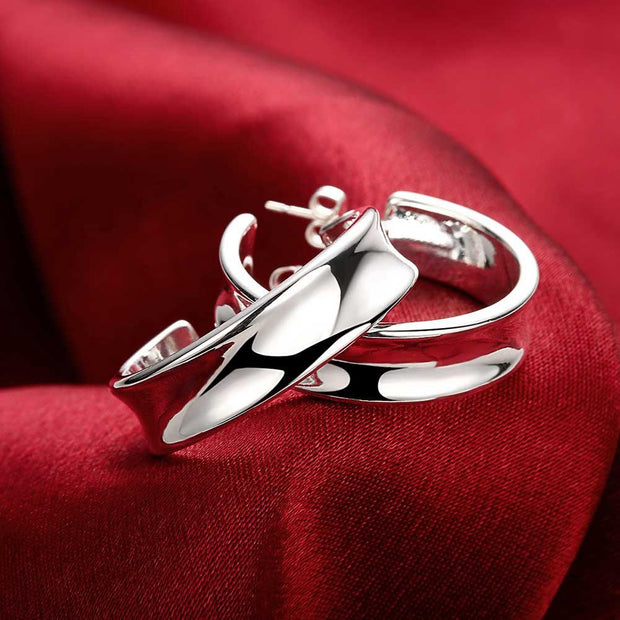 C Studs Stud Earring in 18K White Gold Plated, Earring, ALILY , ALILY   jewelryjewelry deals, swarovski crystal jewelry, groupon jewelry,, jewelry for mom, 