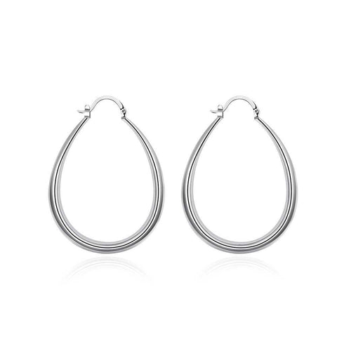 40mm French Lock Hoop Earring in 18K White Gold Plated, Earring, ALILY , ALILY   jewelryjewelry deals, swarovski crystal jewelry, groupon jewelry,, jewelry for mom, 
