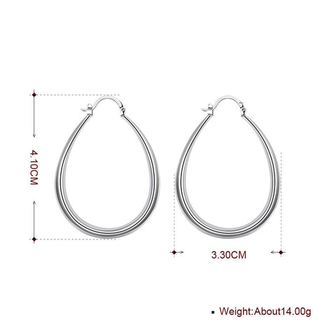40mm French Lock Hoop Earring in 18K White Gold Plated, Earring, ALILY , ALILY   jewelryjewelry deals, swarovski crystal jewelry, groupon jewelry,, jewelry for mom, 