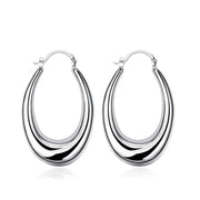 47mm Thick Cut Hoop Earring in 18K White Gold Plated, Earring, ALILY , ALILY   jewelryjewelry deals, swarovski crystal jewelry, groupon jewelry,, jewelry for mom, 
