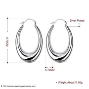 47mm Thick Cut Hoop Earring in 18K White Gold Plated, Earring, ALILY , ALILY   jewelryjewelry deals, swarovski crystal jewelry, groupon jewelry,, jewelry for mom, 