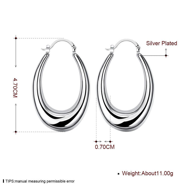 47mm Thick Cut Hoop Earring in 18K White Gold Plated, Earring, ALILY , ALILY   jewelryjewelry deals, swarovski crystal jewelry, groupon jewelry,, jewelry for mom, 