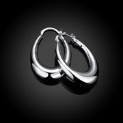 47mm Thick Cut Hoop Earring in 18K White Gold Plated, Earring, ALILY , ALILY   jewelryjewelry deals, swarovski crystal jewelry, groupon jewelry,, jewelry for mom, 