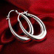 47mm Thick Cut Hoop Earring in 18K White Gold Plated, Earring, ALILY , ALILY   jewelryjewelry deals, swarovski crystal jewelry, groupon jewelry,, jewelry for mom, 