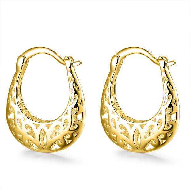 Filigree Leverback French Lock Earringin 18K Gold Plated, Earring, ALILY , ALILY   jewelryjewelry deals, swarovski crystal jewelry, groupon jewelry,, jewelry for mom, 