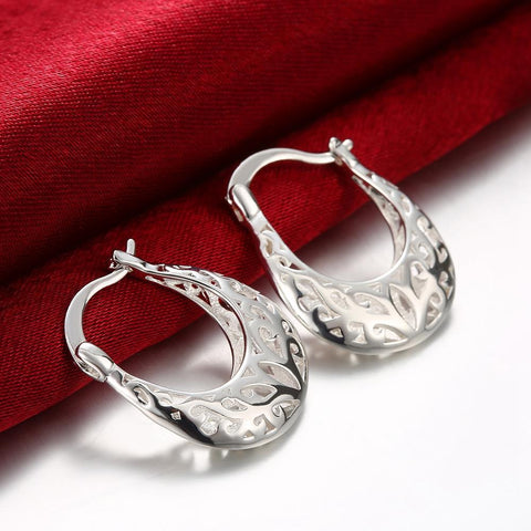 Filigree Leverback French Lock Earringin 18K White Gold Plated, Earring, ALILY , ALILY   jewelryjewelry deals, swarovski crystal jewelry, groupon jewelry,, jewelry for mom, 