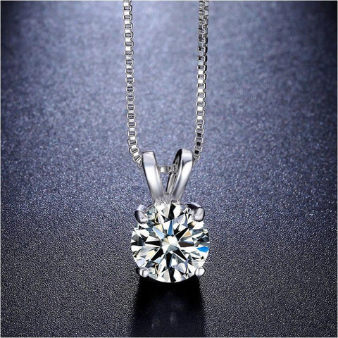 Solitaire Necklace and 4 Prong Earring made With Austrian Crystals with Gift Box - 3 Options Available ITALY Design