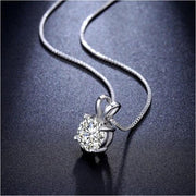 Solitaire Necklace and 4 Prong Earring made With Austrian Crystals with Gift Box - 3 Options Available ITALY Design