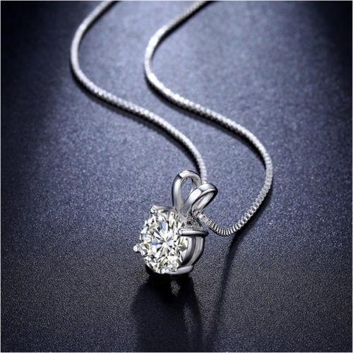 Solitaire Necklace and 4 Prong Earring made With Austrian Crystals with Gift Box - 3 Options Available ITALY Design