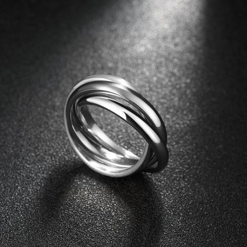 18k White Gold Bands Stainless Steel Rolling Ring, Rings, ALILY , ALILY   jewelryjewelry deals, swarovski crystal jewelry, groupon jewelry,, jewelry for mom, 