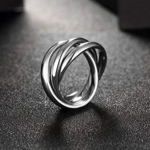 18k White Gold Bands Stainless Steel Rolling Ring, Rings, ALILY , ALILY   jewelryjewelry deals, swarovski crystal jewelry, groupon jewelry,, jewelry for mom, 