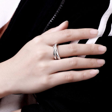 18k White Gold Bands Stainless Steel Rolling Ring, Rings, ALILY , ALILY   jewelryjewelry deals, swarovski crystal jewelry, groupon jewelry,, jewelry for mom, 