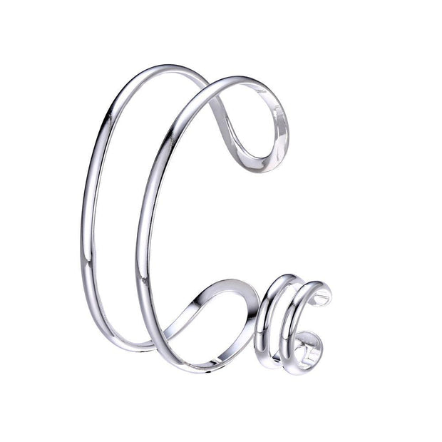 2 Piece Bangle & Ring 18K White Gold Plated Set in 18K White Gold Plated ITALY Design