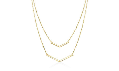 Duo Dangling Chevron Statement Necklace in 18K Gold (Multiple Options), , ALILY , ALILY   jewelryjewelry deals, swarovski crystal jewelry, groupon jewelry,, jewelry for mom, 