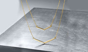 Duo Dangling Chevron Statement Necklace in 18K Gold (Multiple Options), , ALILY , ALILY   jewelryjewelry deals, swarovski crystal jewelry, groupon jewelry,, jewelry for mom, 