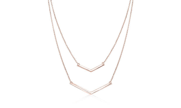 Duo Dangling Chevron Statement Necklace in 18K Gold (Multiple Options), , ALILY , ALILY   jewelryjewelry deals, swarovski crystal jewelry, groupon jewelry,, jewelry for mom, 