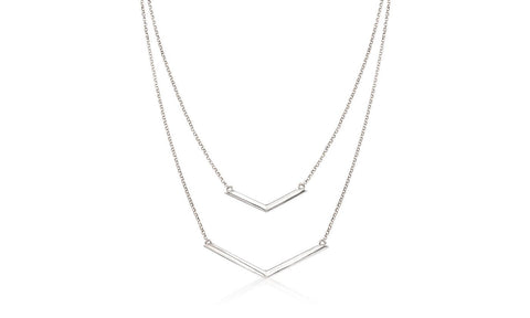 Duo Dangling Chevron Statement Necklace in 18K Gold (Multiple Options), , ALILY , ALILY   jewelryjewelry deals, swarovski crystal jewelry, groupon jewelry,, jewelry for mom, 