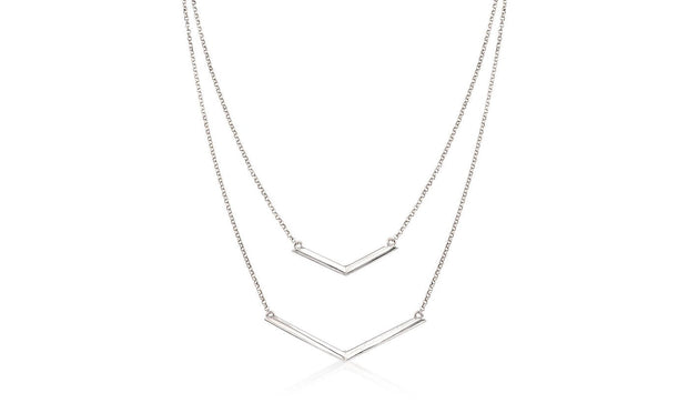 Duo Dangling Chevron Statement Necklace in 18K Gold (Multiple Options), , ALILY , ALILY   jewelryjewelry deals, swarovski crystal jewelry, groupon jewelry,, jewelry for mom, 