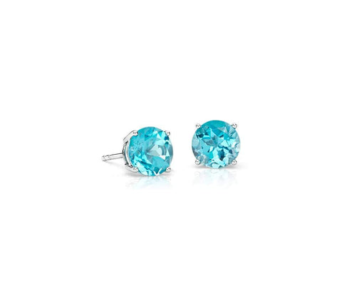 Aquamarine Swarovski Crystal 6mm Stud Earring 14K White Gold Plated - 1.00 CT, Earring, ALILY , ALILY   jewelryjewelry deals, swarovski crystal jewelry, groupon jewelry,, jewelry for mom, 