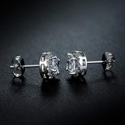 White Halo Stud Earrings in Silver Plating - 2 Options ITALY Design