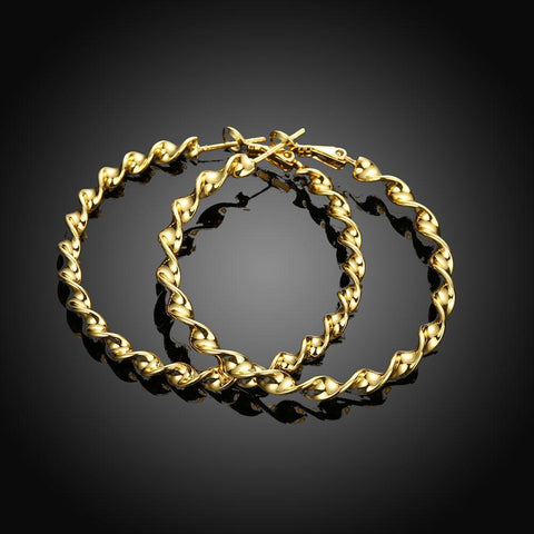 2" Twist Hoop Earrings in 18K Gold Plated, Hoop Earring, ALILY , ALILY   jewelryjewelry deals, swarovski crystal jewelry, groupon jewelry,, jewelry for mom, 