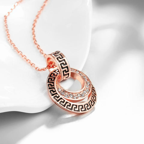 Elements Intertwined Duo Pendant Necklace in 14K Rose Gold