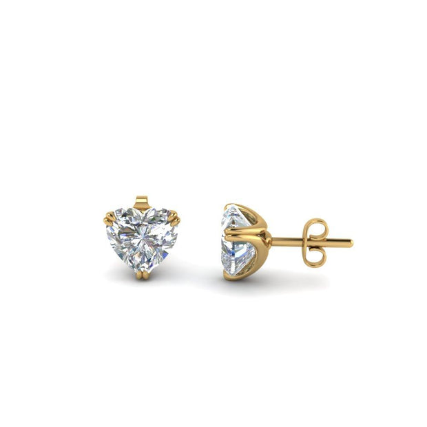 Heart Stud Earrings Made with  Elements in Sterling Silver Plated