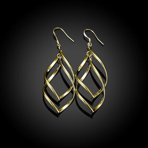 Silver Spiral Hook Earrings Set in 18K White Gold Plated ( 3 Color Available) ITALY Design  - ALILY