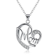 Mother's Day! I Love You To The Moon & Back  Elements Necklace in 14K White Gold