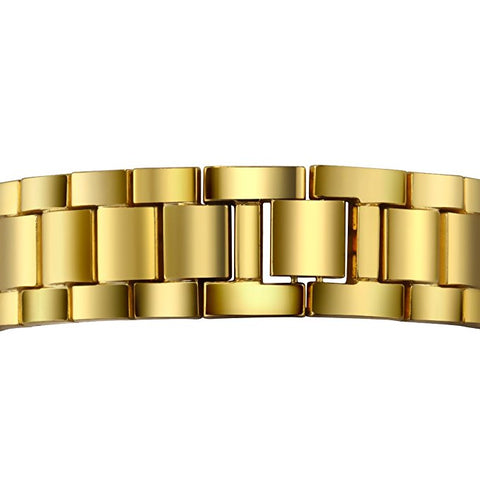 Stainless Steel 18K GOLD Plated Pave Heavy Metal Band Watch - Iced Put Diamond Watch- Bling Hip Hop - ALILY