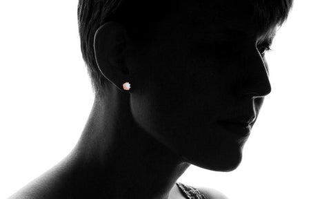 Fire Opal Crown Stud Earrings in 18K Rose Gold Plating, Earring, ALILY , ALILY   jewelryjewelry deals, swarovski crystal jewelry, groupon jewelry,, jewelry for mom, 