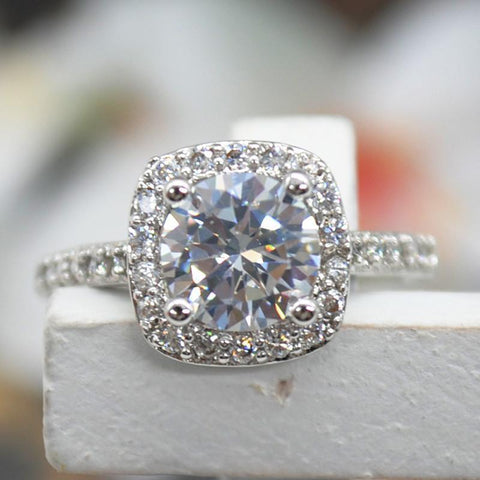 2.00CT Cushion-Cut Queen White Swarovski Elements Ring, Rings, ALILY , ALILY   jewelryjewelry deals, swarovski crystal jewelry, groupon jewelry,, jewelry for mom, 