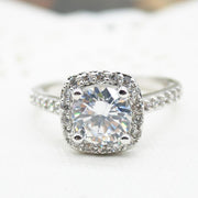2.00CT Cushion-Cut Queen White Swarovski Elements Ring, Rings, ALILY , ALILY   jewelryjewelry deals, swarovski crystal jewelry, groupon jewelry,, jewelry for mom, 