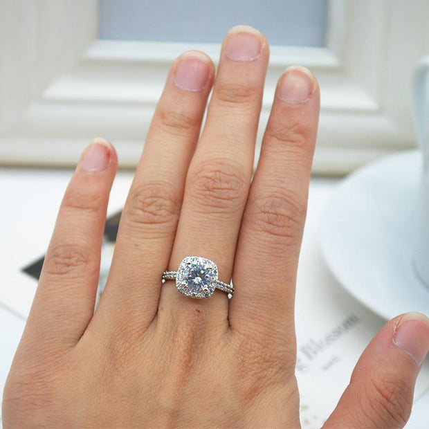 2.00CTTW Cushion-Cut Queen White Swarovski Elements Ring, Rings, ALILY , ALILY   jewelryjewelry deals, swarovski crystal jewelry, groupon jewelry,, jewelry for mom, 