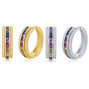 18K Gold Plated Rainbow Swarovski Pav’e Hoop Earrings - 2 Styles, , ALILY , ALILY   jewelryjewelry deals, swarovski crystal jewelry, groupon jewelry,, jewelry for mom, 