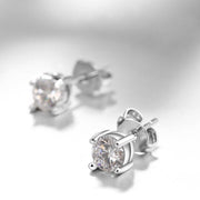 White Gold Austrian Crystal Stud Earring in Gift Box - ALILY 